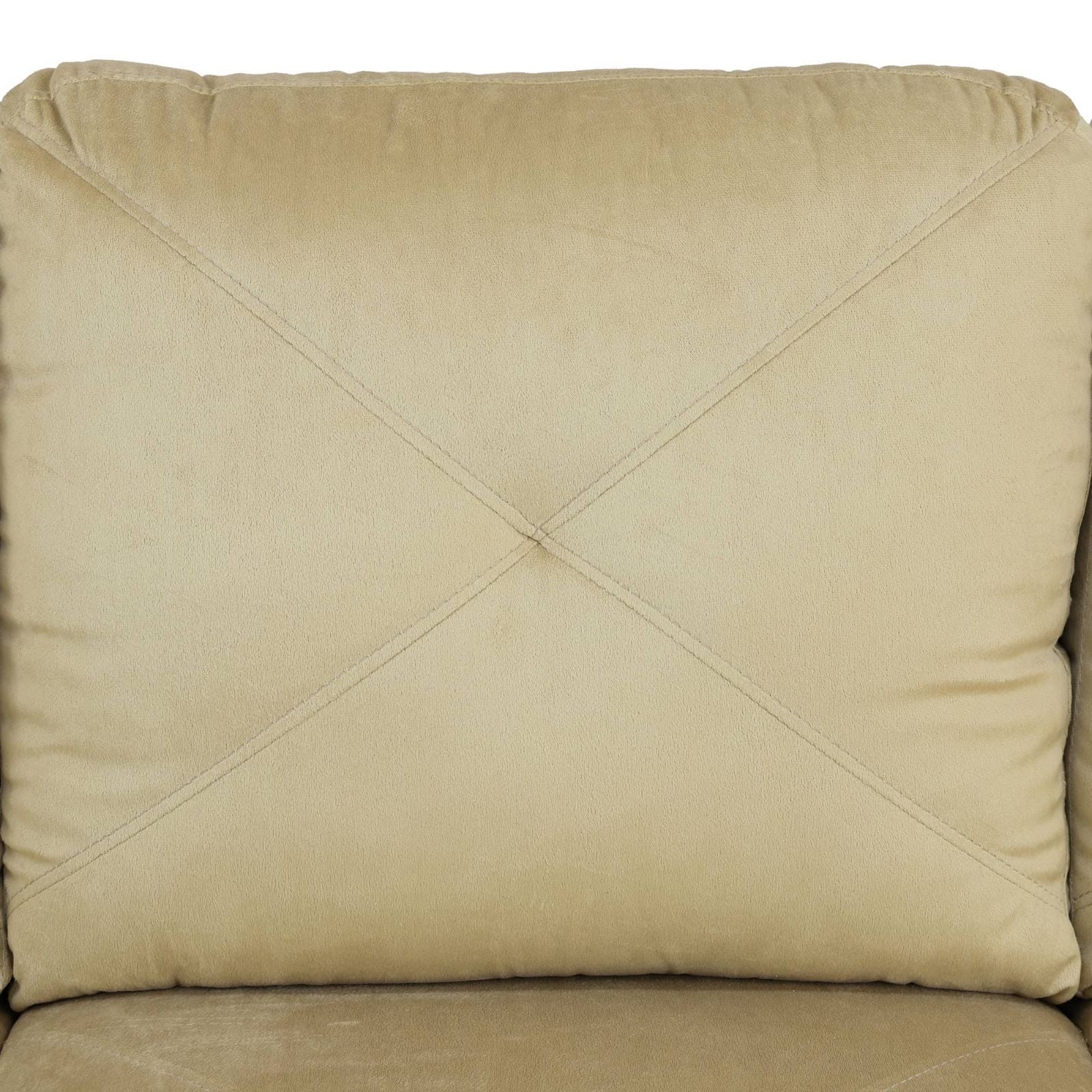 Tan suede pillow with diamond tufting