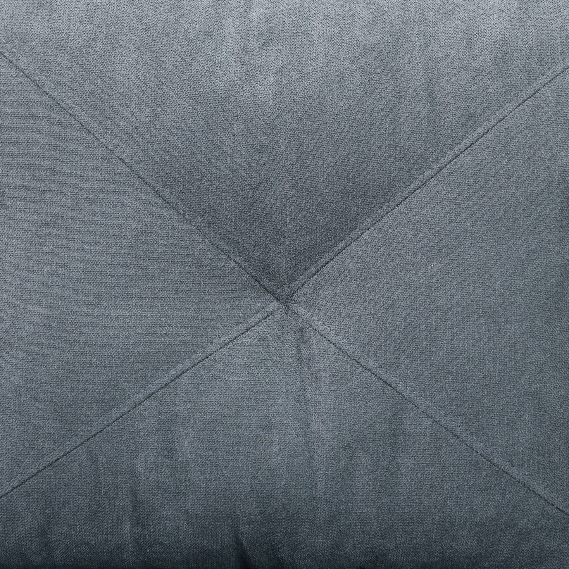 Grey textured fabric upholstery with diamond stitching