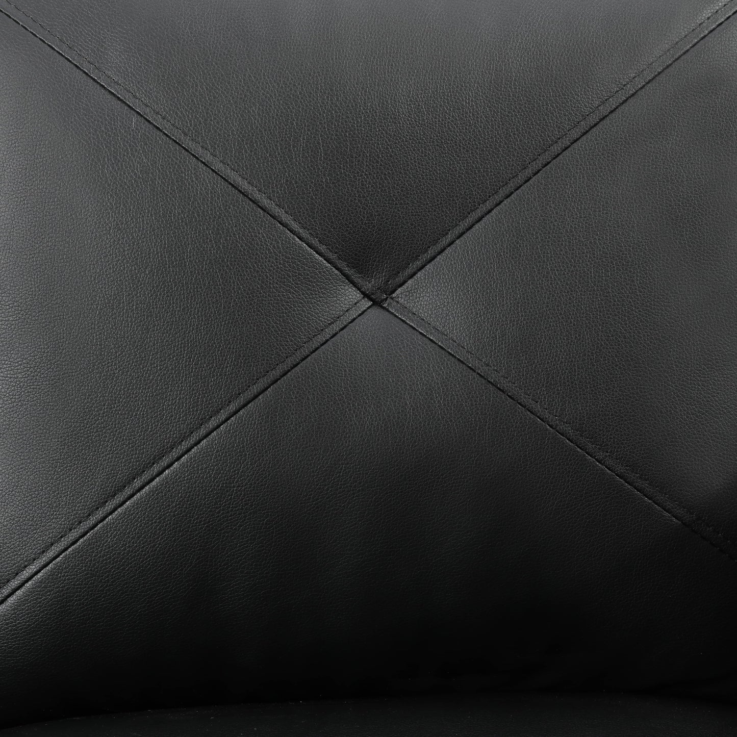 Black faux leather with diamond stitching detail