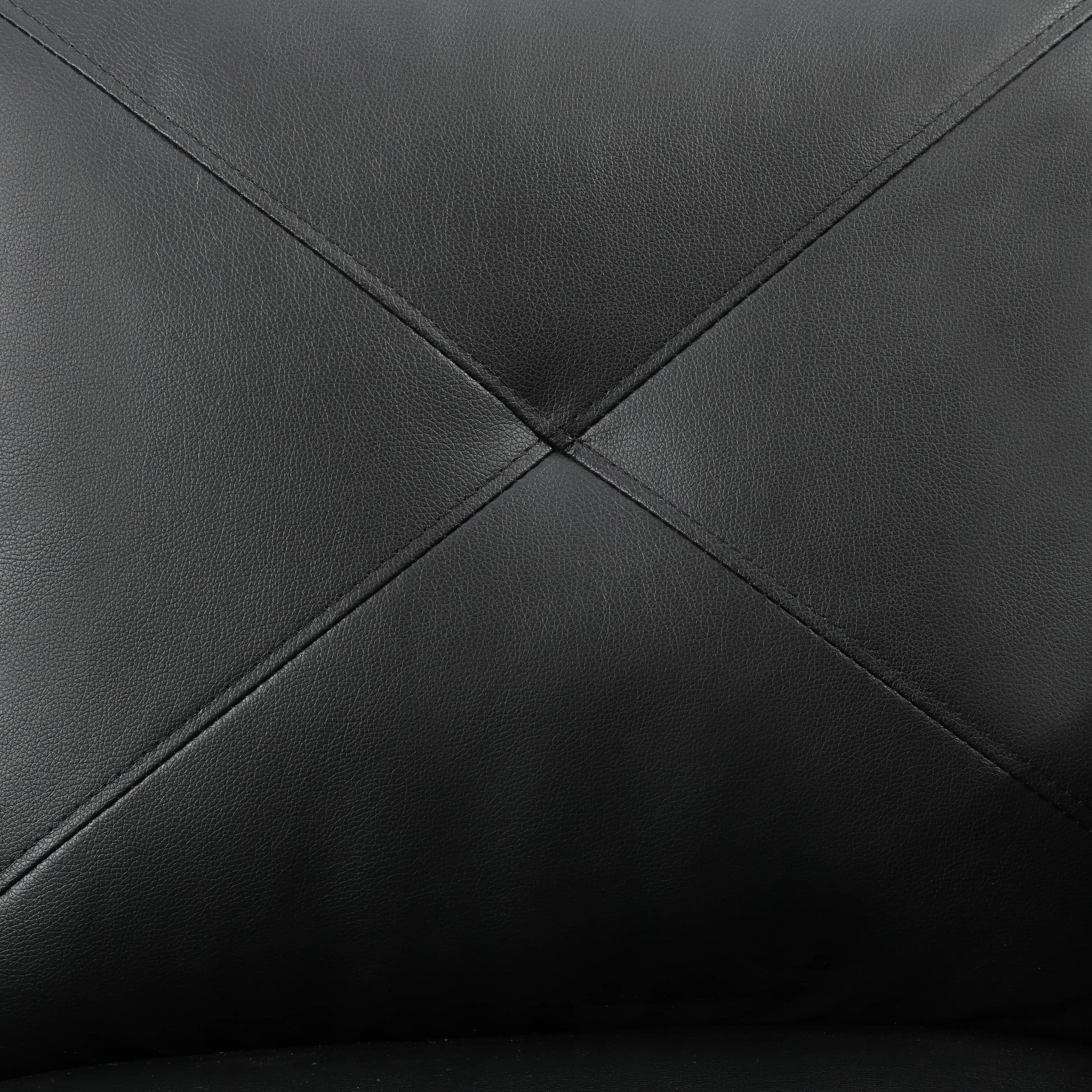 Black faux leather with diamond stitching detail