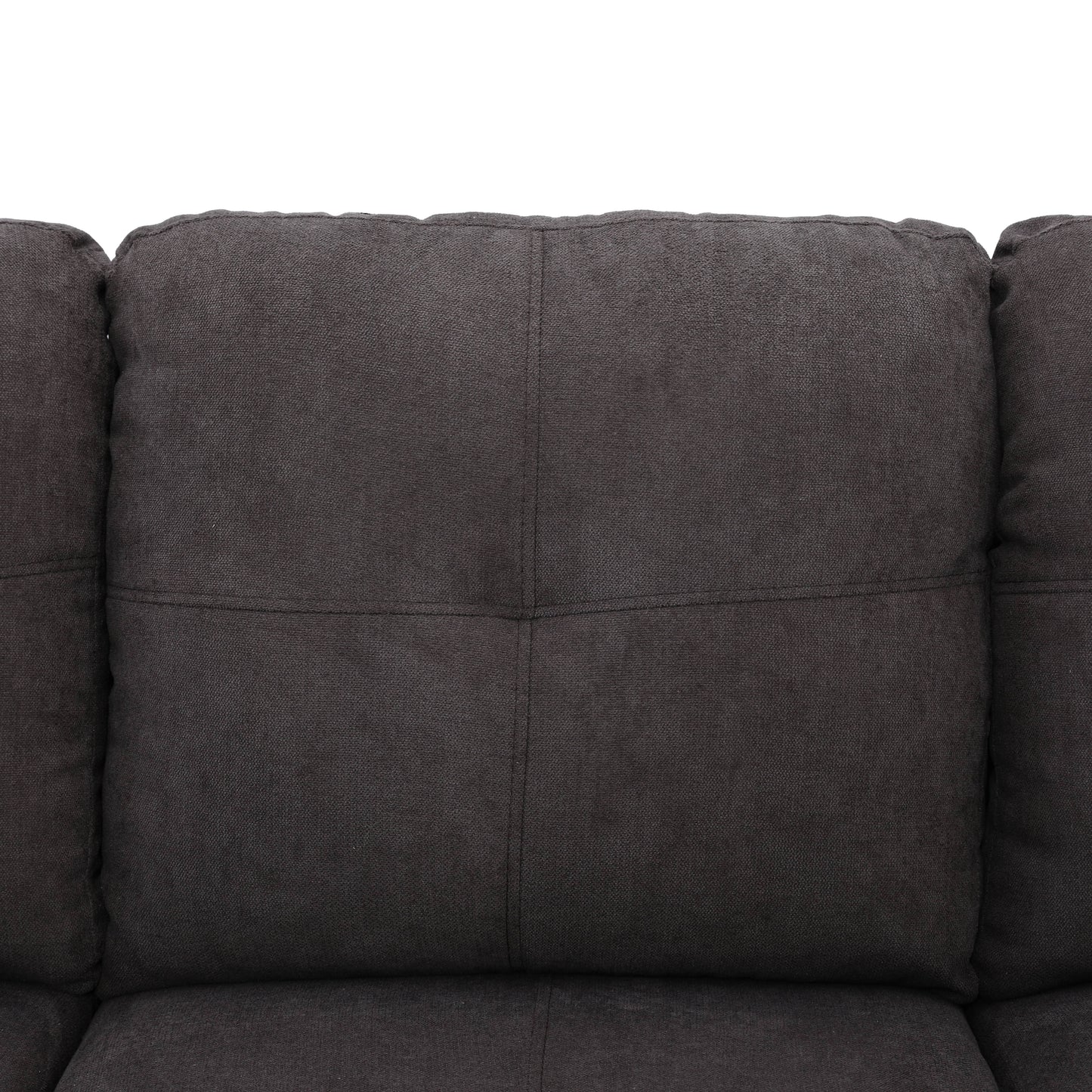Dark grey tufted fabric sofa back cushion