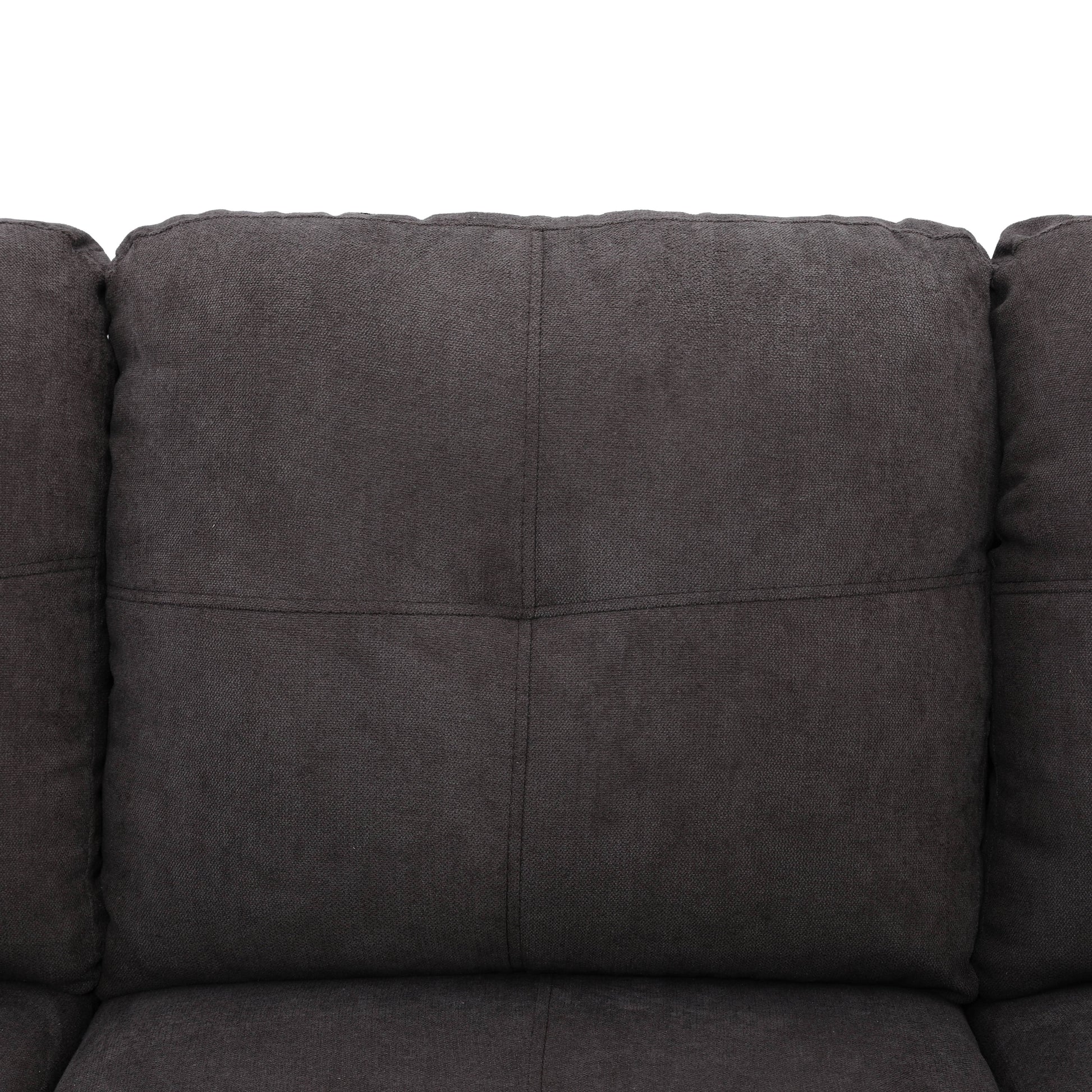 Dark grey tufted fabric sofa back cushion