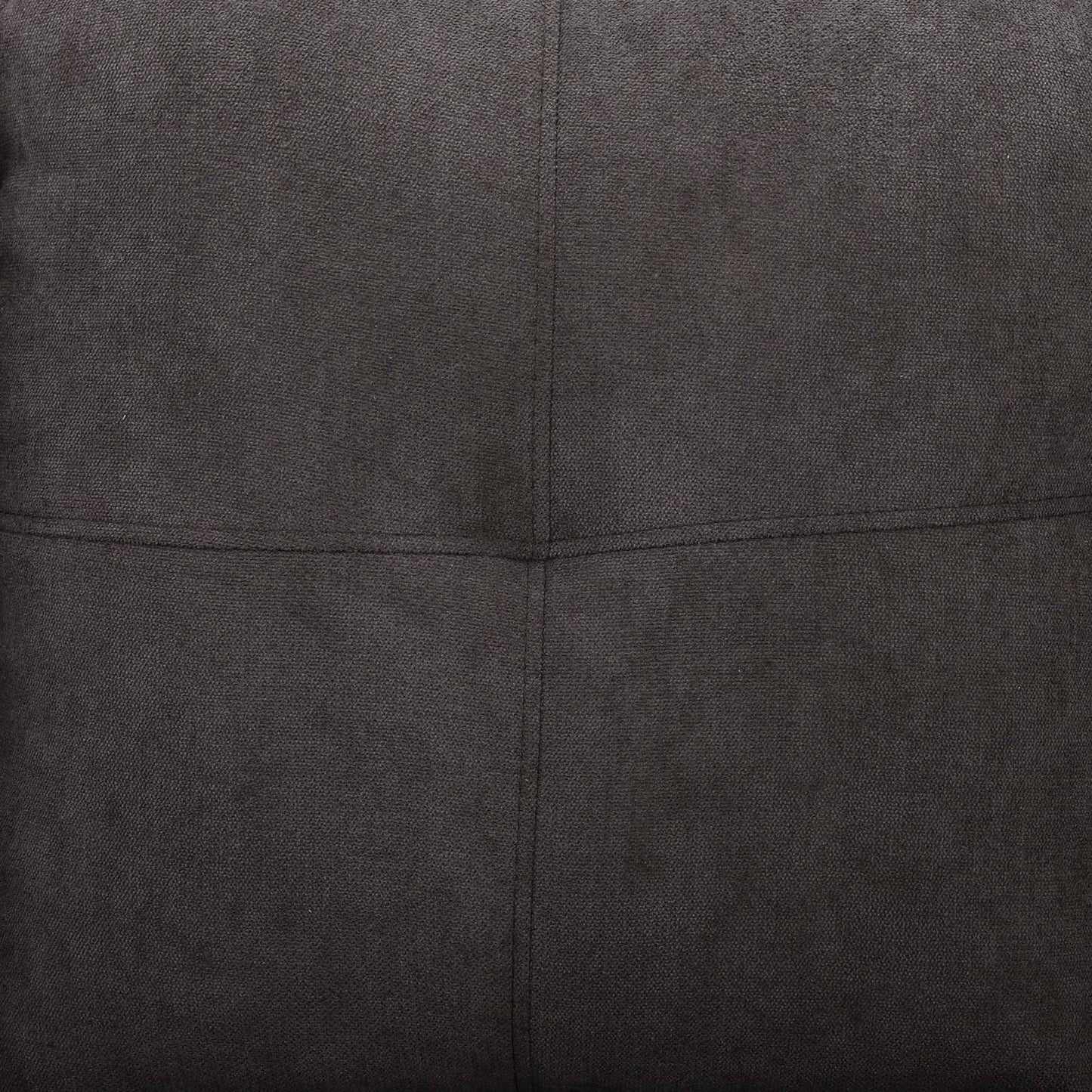 Dark gray textured fabric sofa detail with stitching