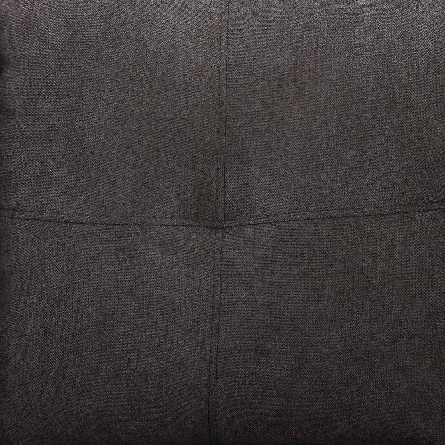 Textured dark grey woven fabric pillow with clean stitching