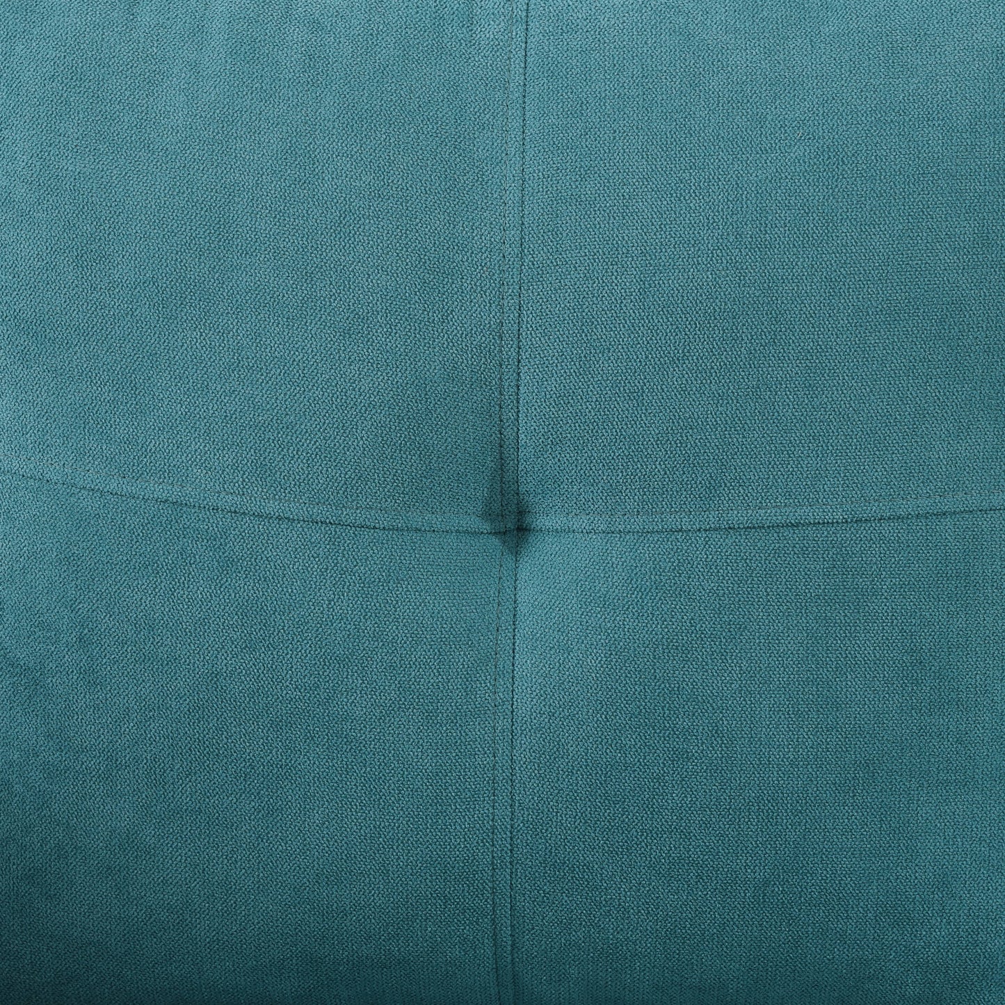 Teal chenille fabric closeup with vertical stitch detail