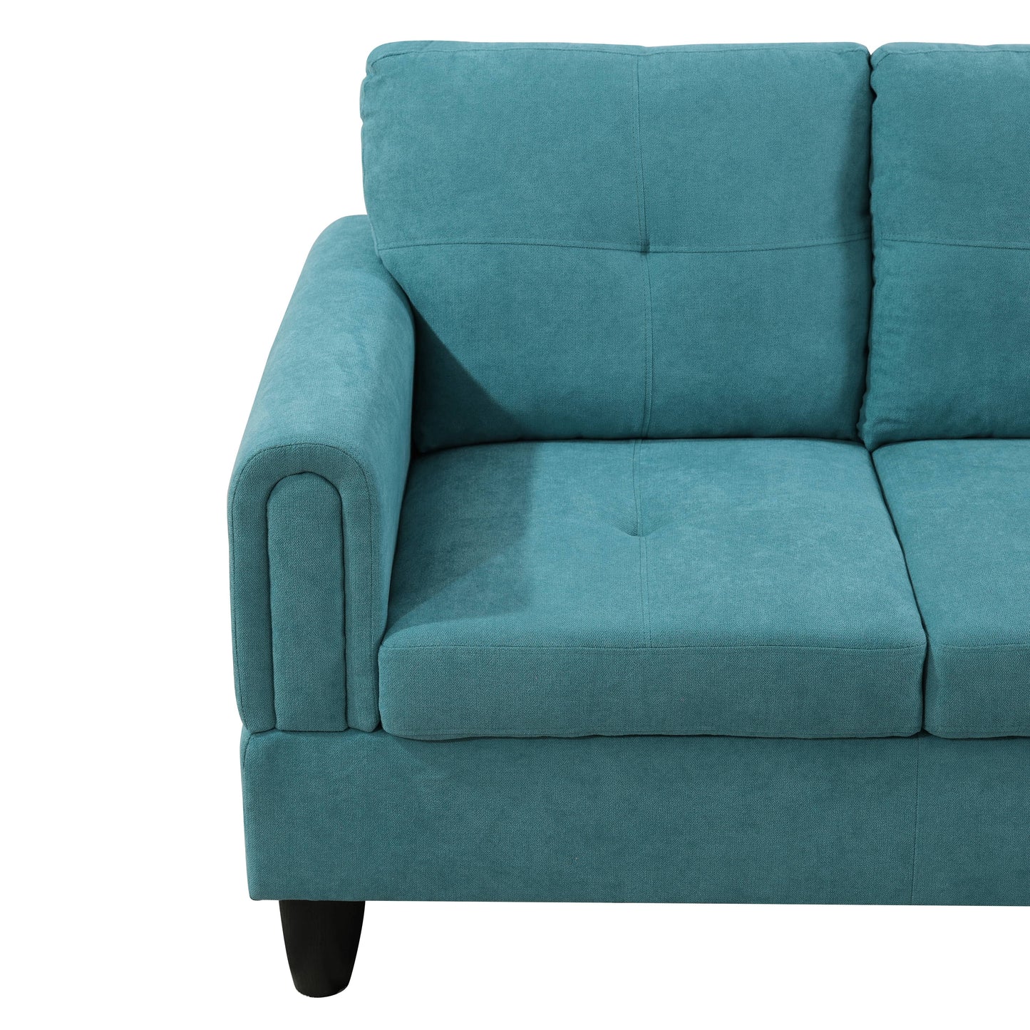 Teal fabric sofa