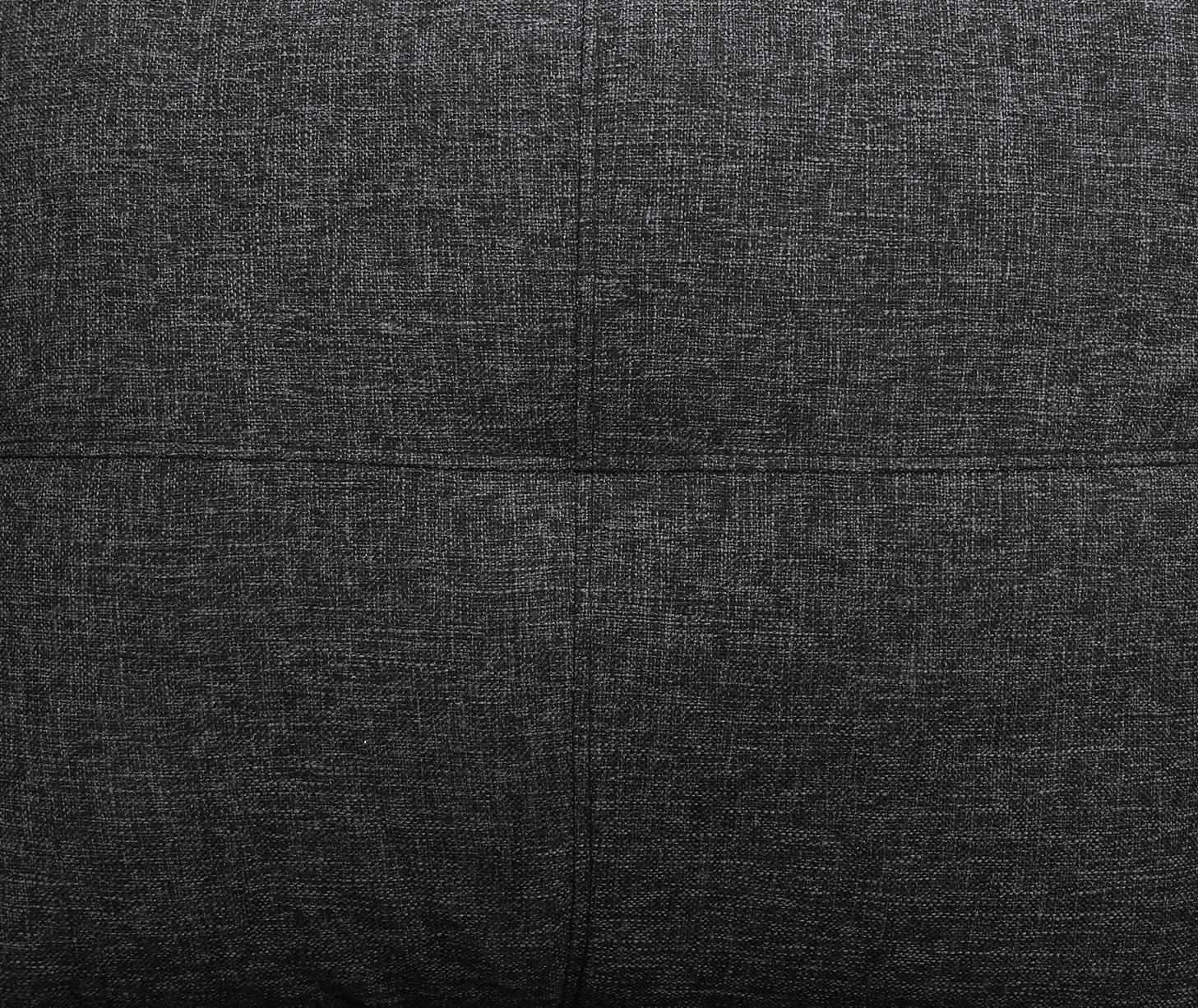 Closeup of textured dark gray woven fabric upholstery