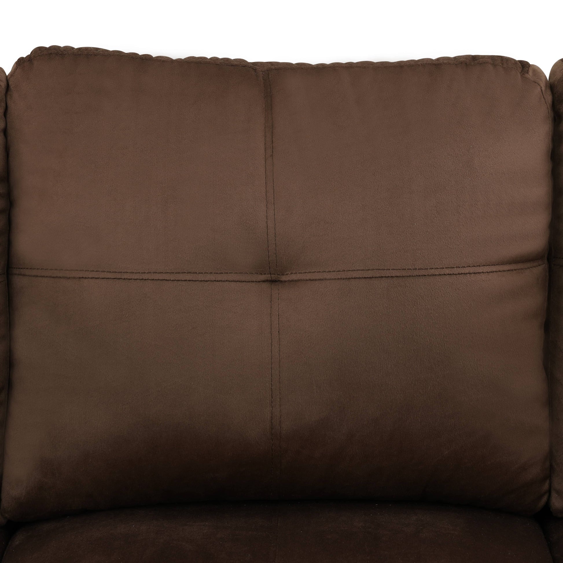 Chocolate brown plush throw pillow with textured stitching