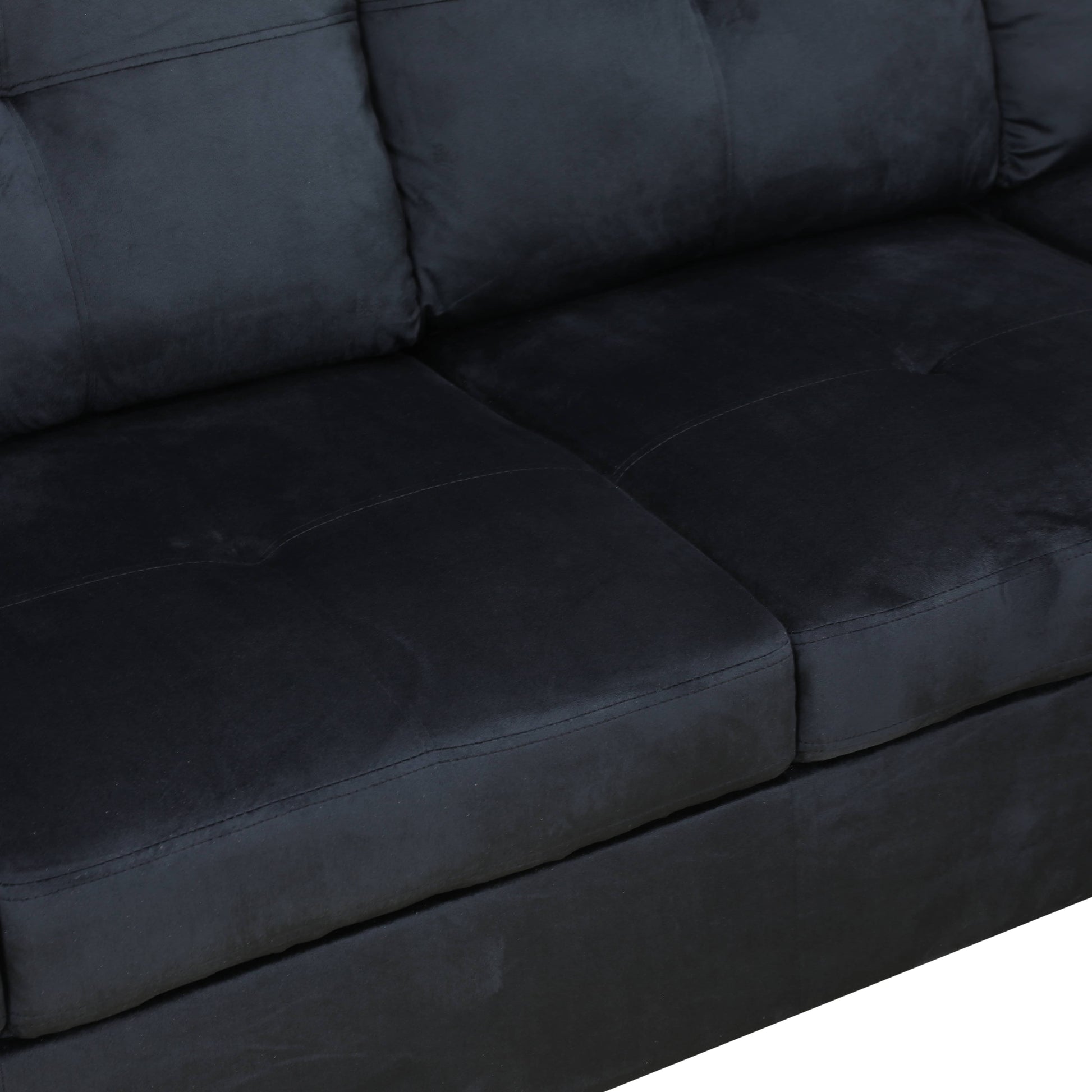 Deep charcoal velvet sofa