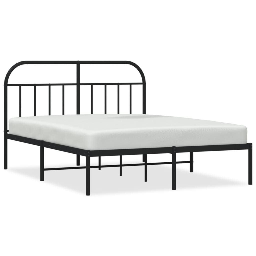 Metal bed frame with arched headboard and slatted base cm width