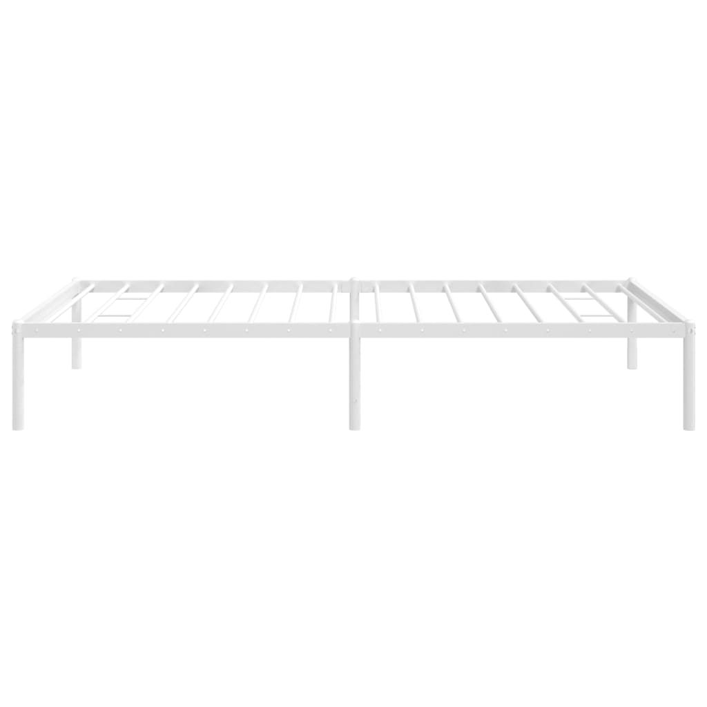 White metal twin bed frame with mattress