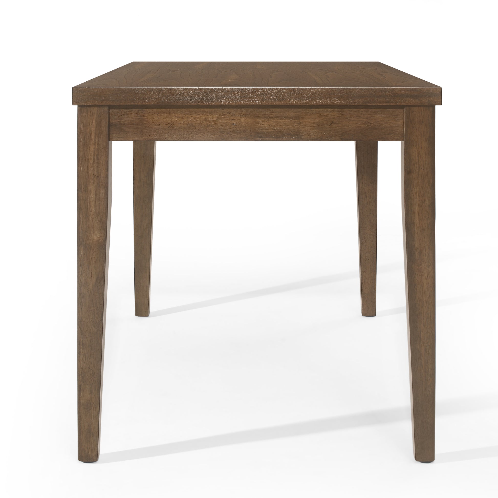 Square solid wood dining table with rich walnut finish