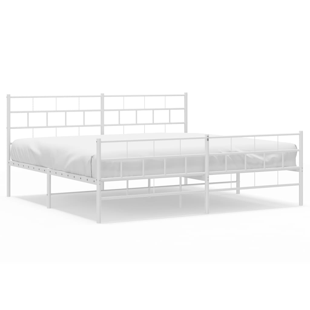 Line drawing of a metal platform bed frame with detailed dimensions showcasing a modern design