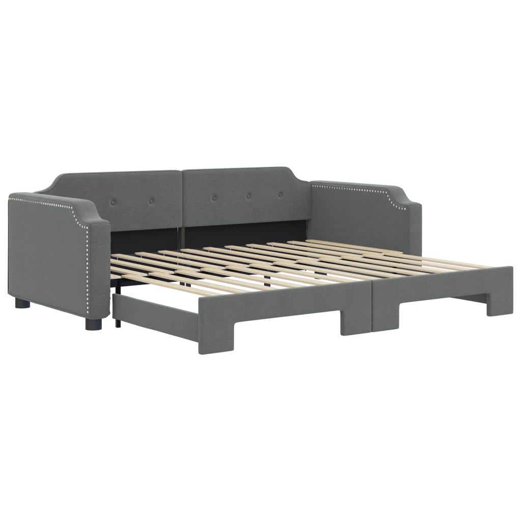 White upholstered daybed with storage drawers cm long