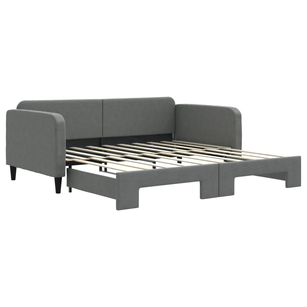 Line drawing of a sofa bed with dimensions labeled showing overall length  cm  inches