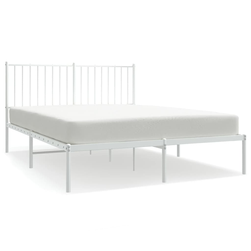 Metal bed frame with slatted base and headboard dimensions  x  x  cm