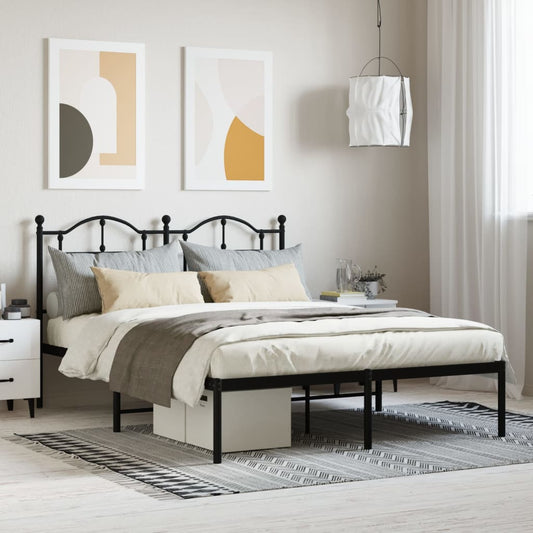 Bronze metal bed frame with arched headboard and footboard queen size
