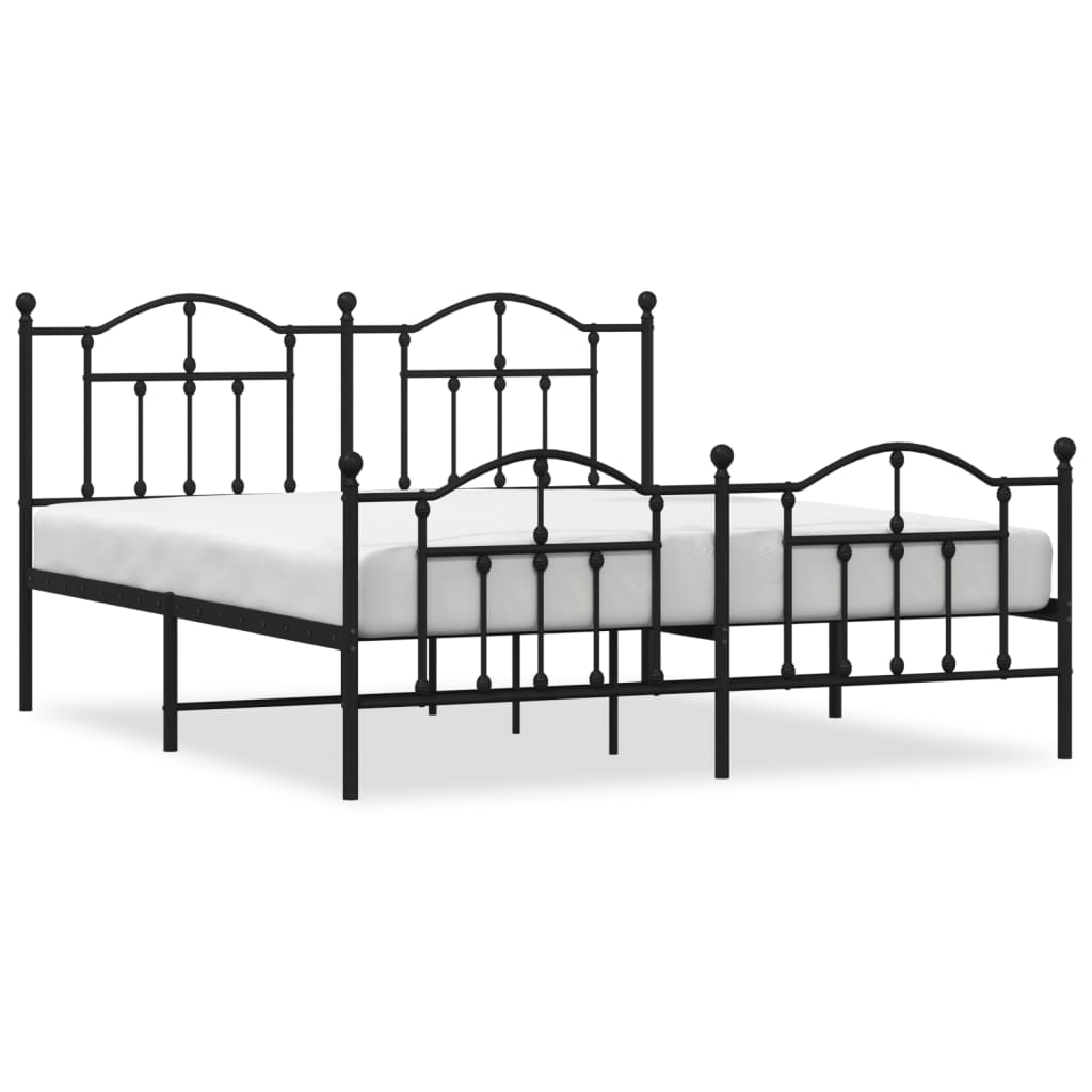 Line drawing of a metal bed frame with dimensions indicated