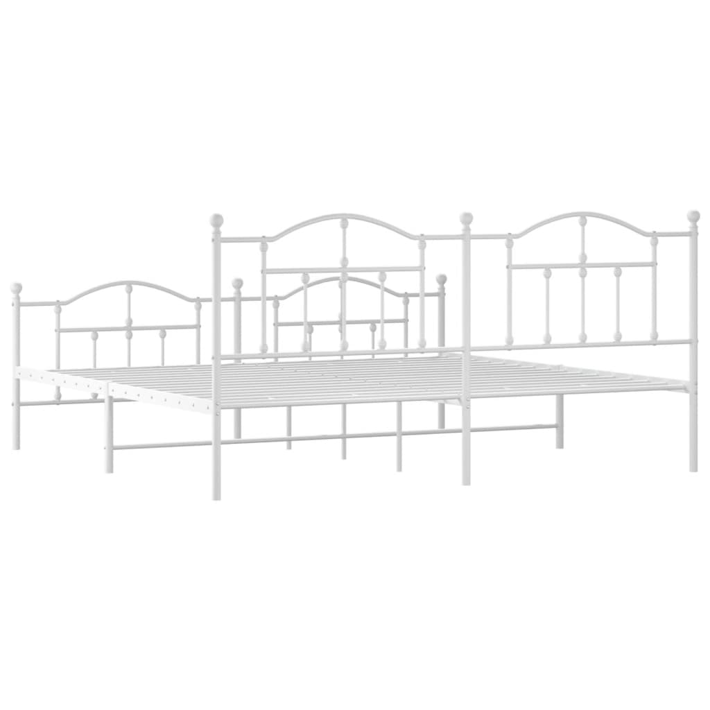 White metal twin bunk bed with curved headboards and footboards