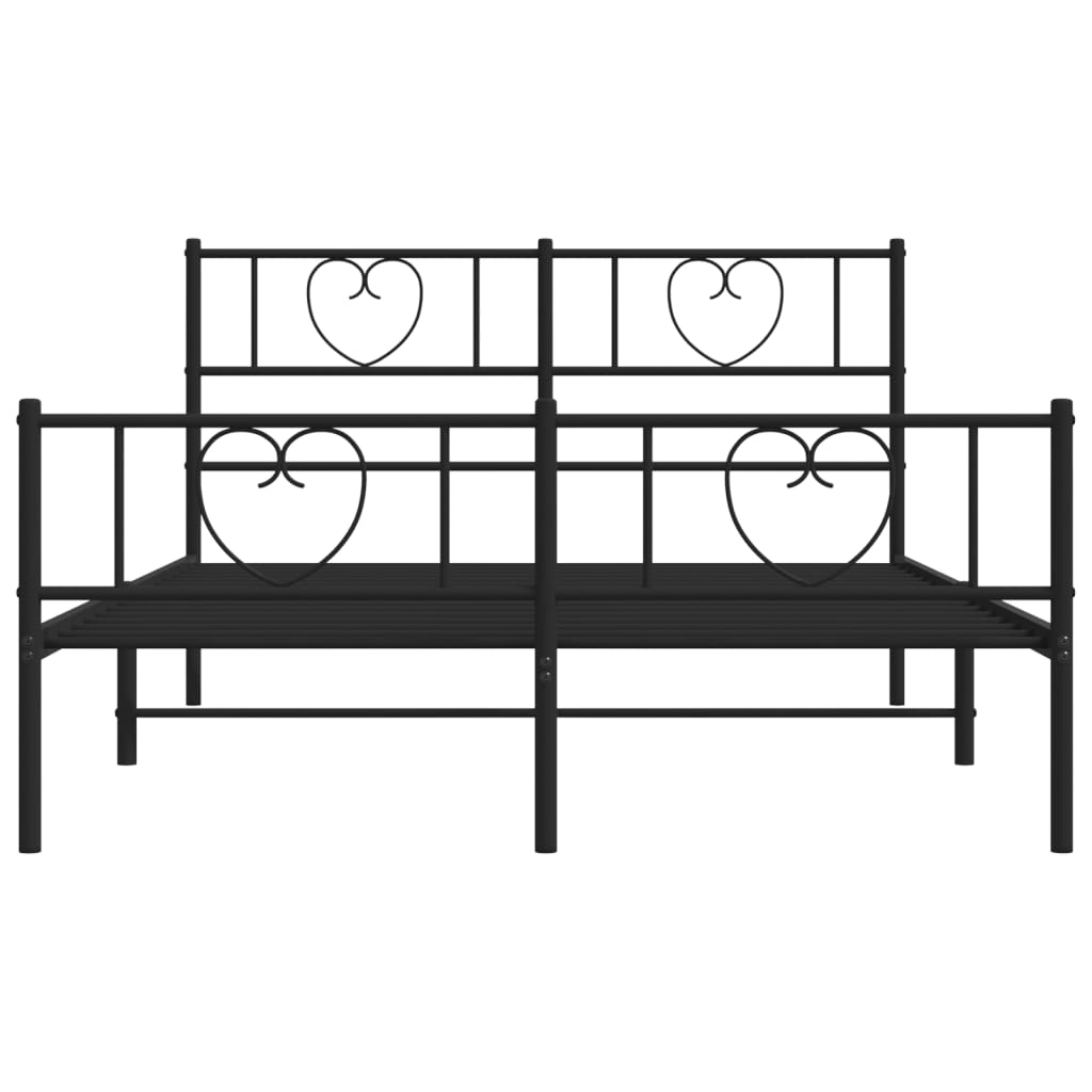Grey metal bed frame with heart headboard detail