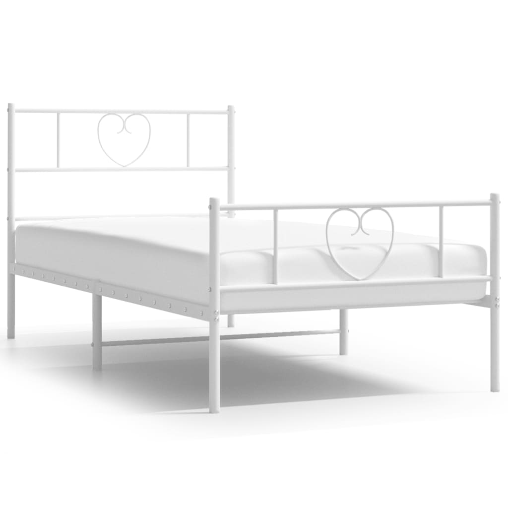 Childrens metal bed frame with heart design headboard