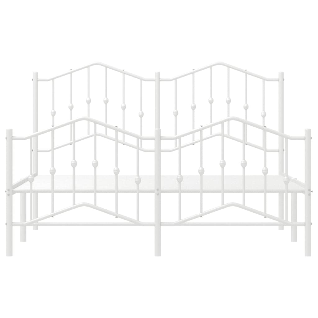 White metal daybed with ornamental spindle headboard and footboard