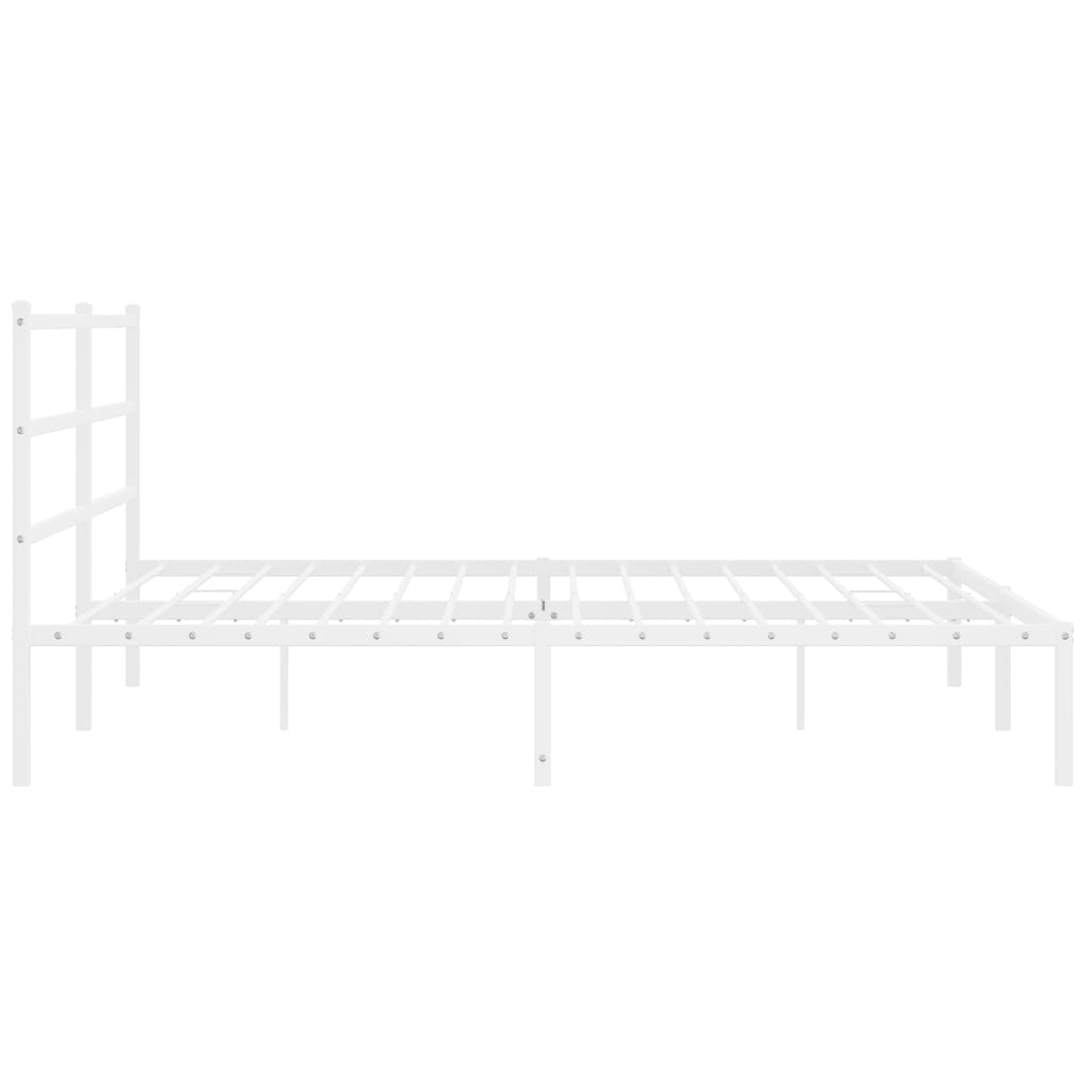 White metal bed frame with minimalist design