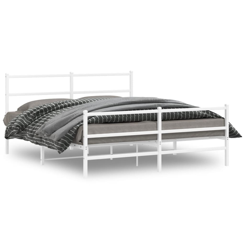 Line drawing of a metal platform bed frame with dimensions