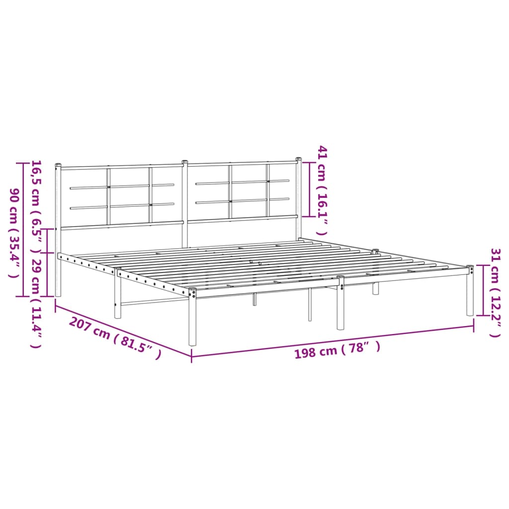White metal bed frame detail with screws and washers for assembly