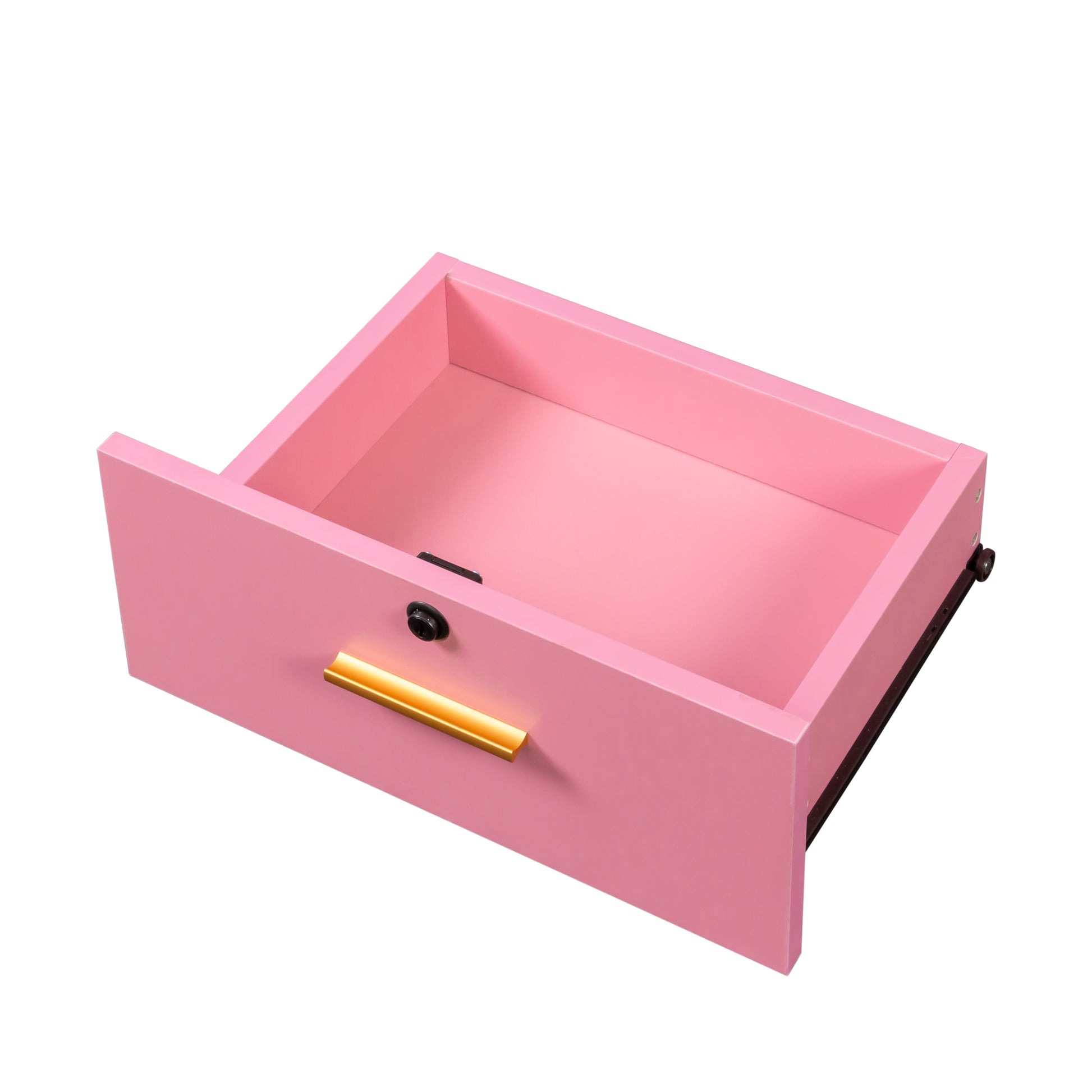 Pink drawer with gold handle