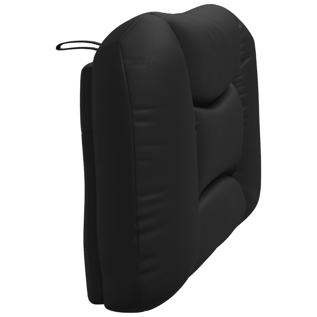 Black leather seat cushion with quilted stitching for comfort