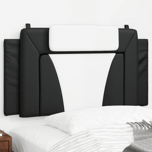 Modern black and white faux leather headboard with adjustable height