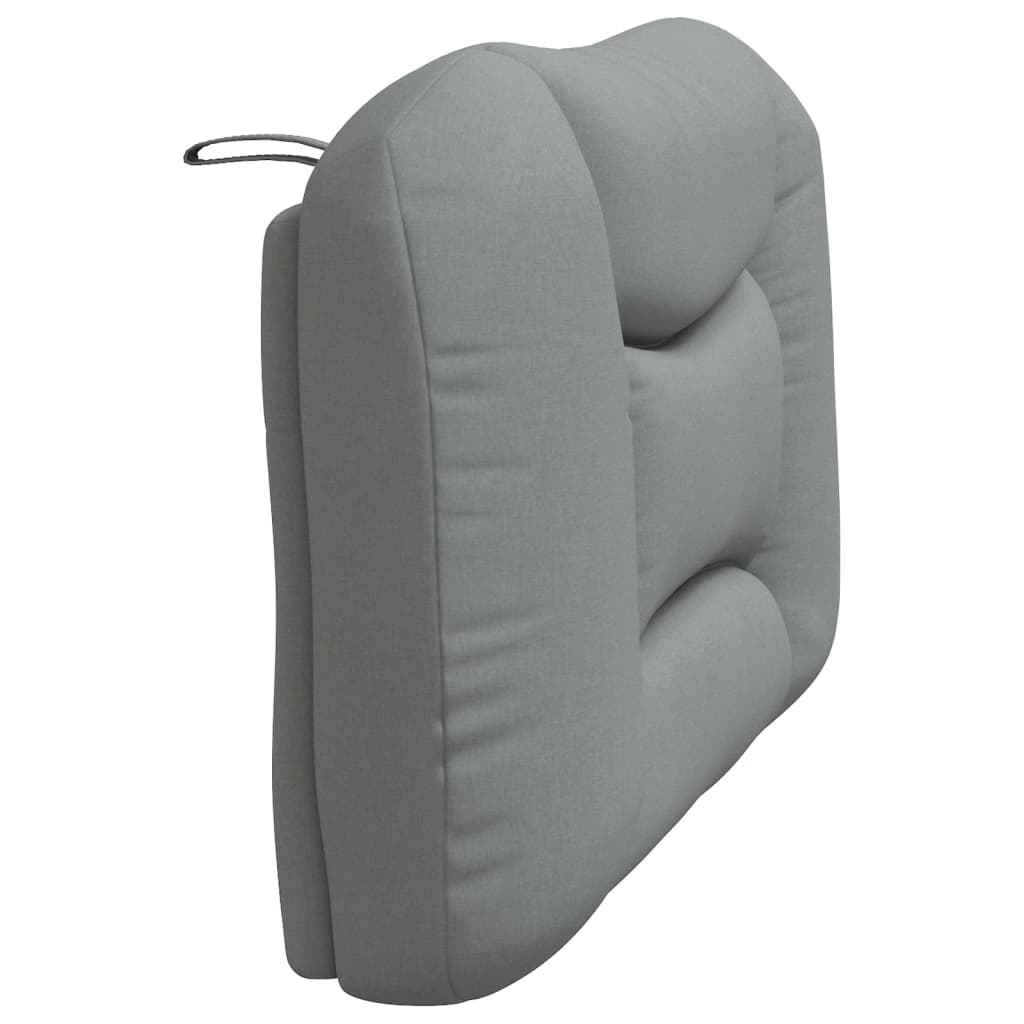 Gray padded lumbar support pillow for car seats