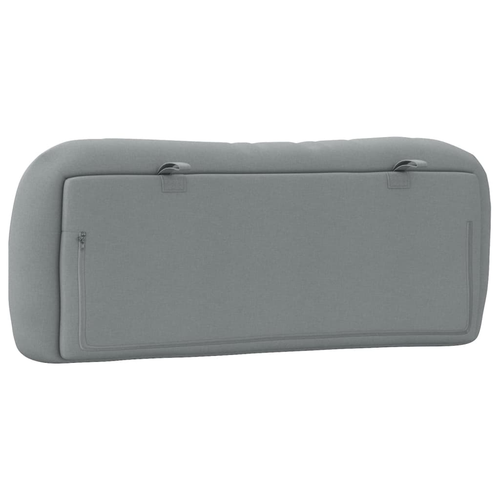 Gray tufted chair cushion with ties