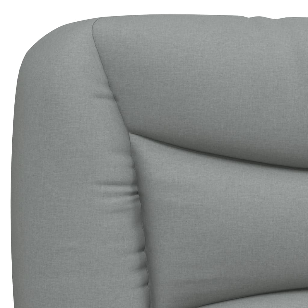 Gray fabric bolster pillow with subtle zipper detail and carry loops