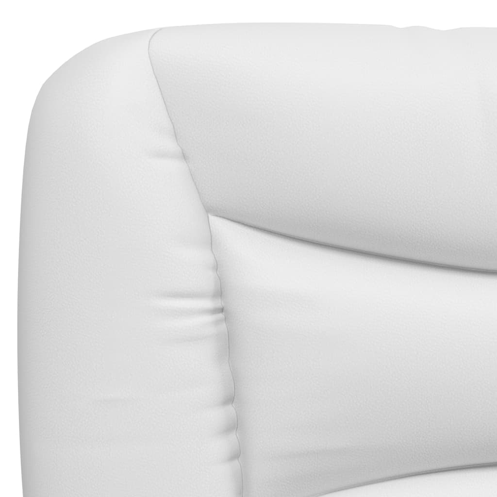 White tufted sofa cushion with rounded edges