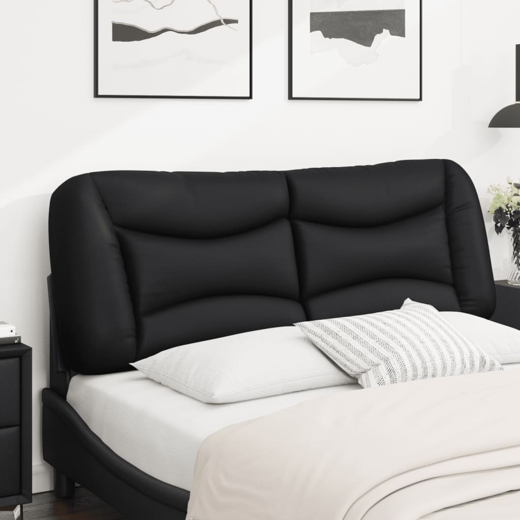 Black faux leather tufted headboard for bed frame
