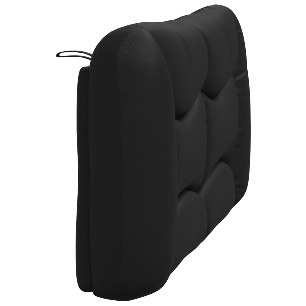 Black tufted headboard with rounded corners