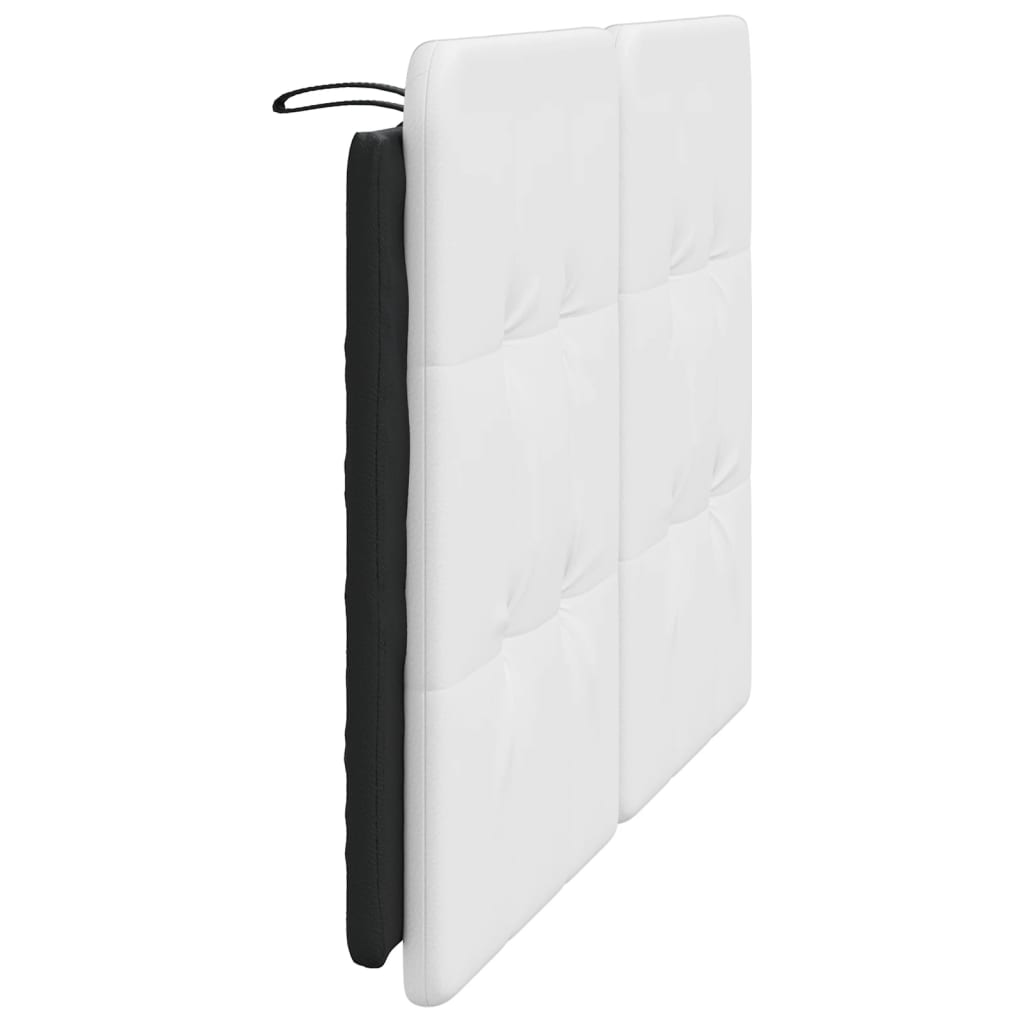Two white tufted headboard sections with dark grey sides
