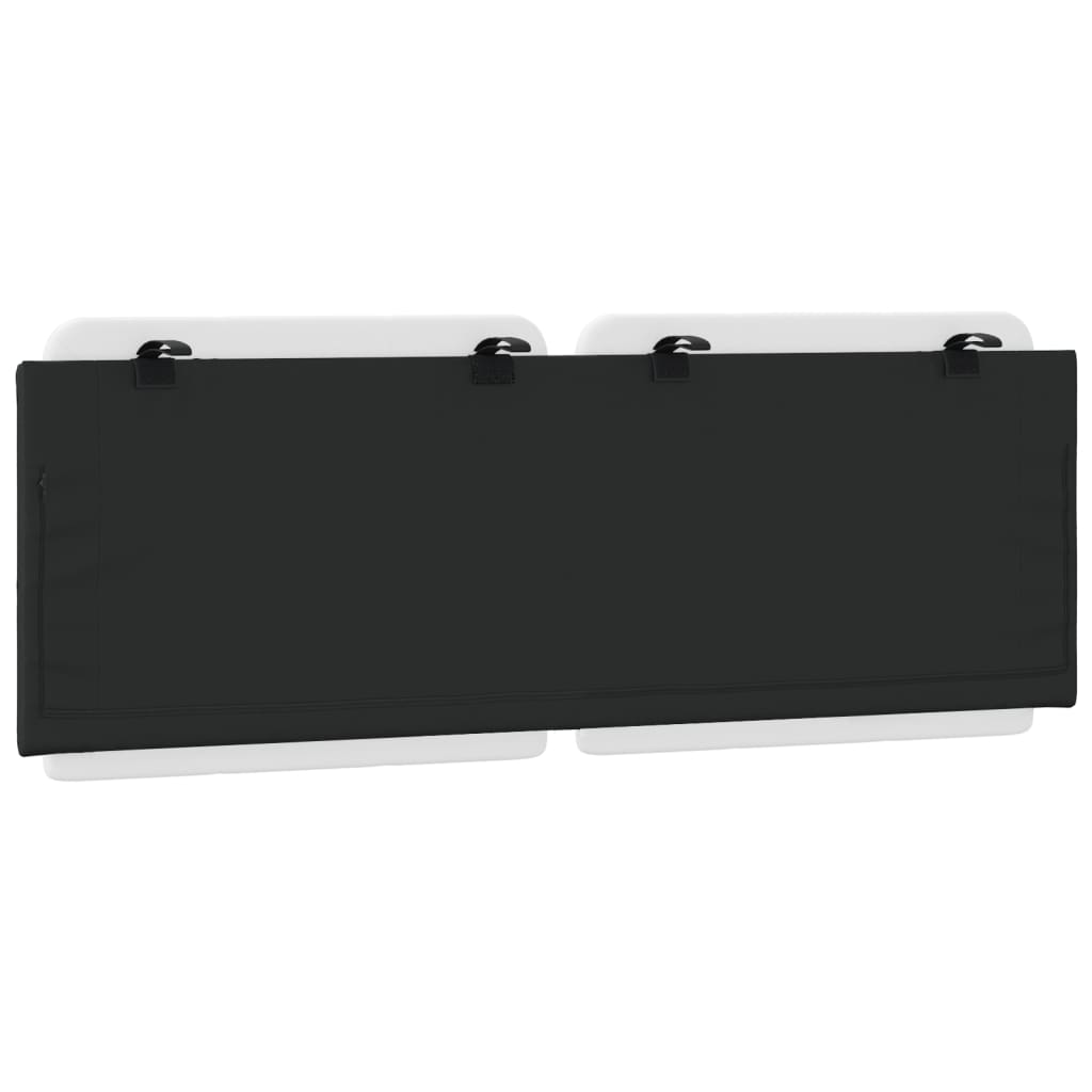 White tufted upholstered headboard with black backing