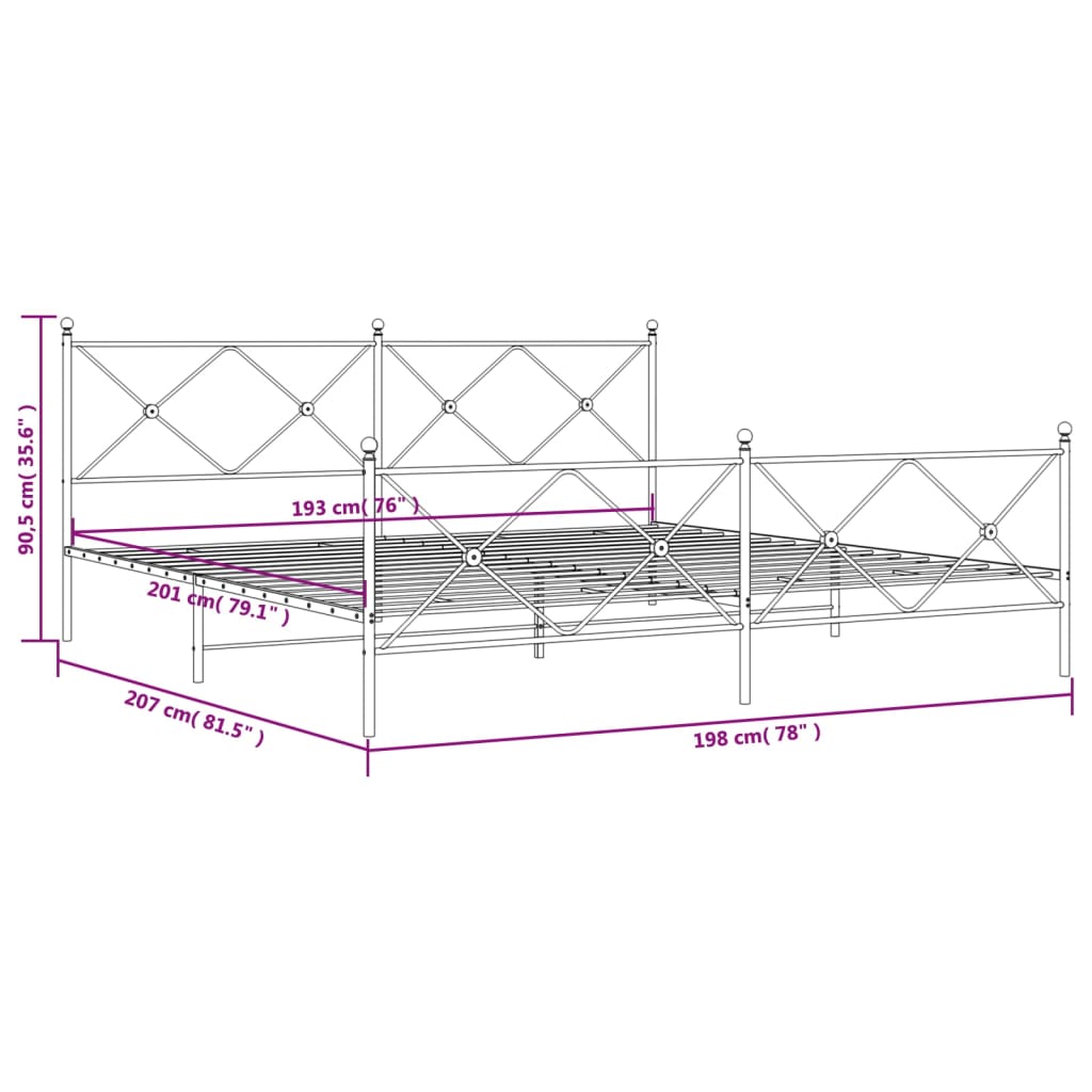 Black wrought iron bed frame detail with decorative finial