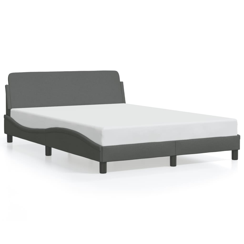 Line drawing of a wooden bed frame with dimensions indicated