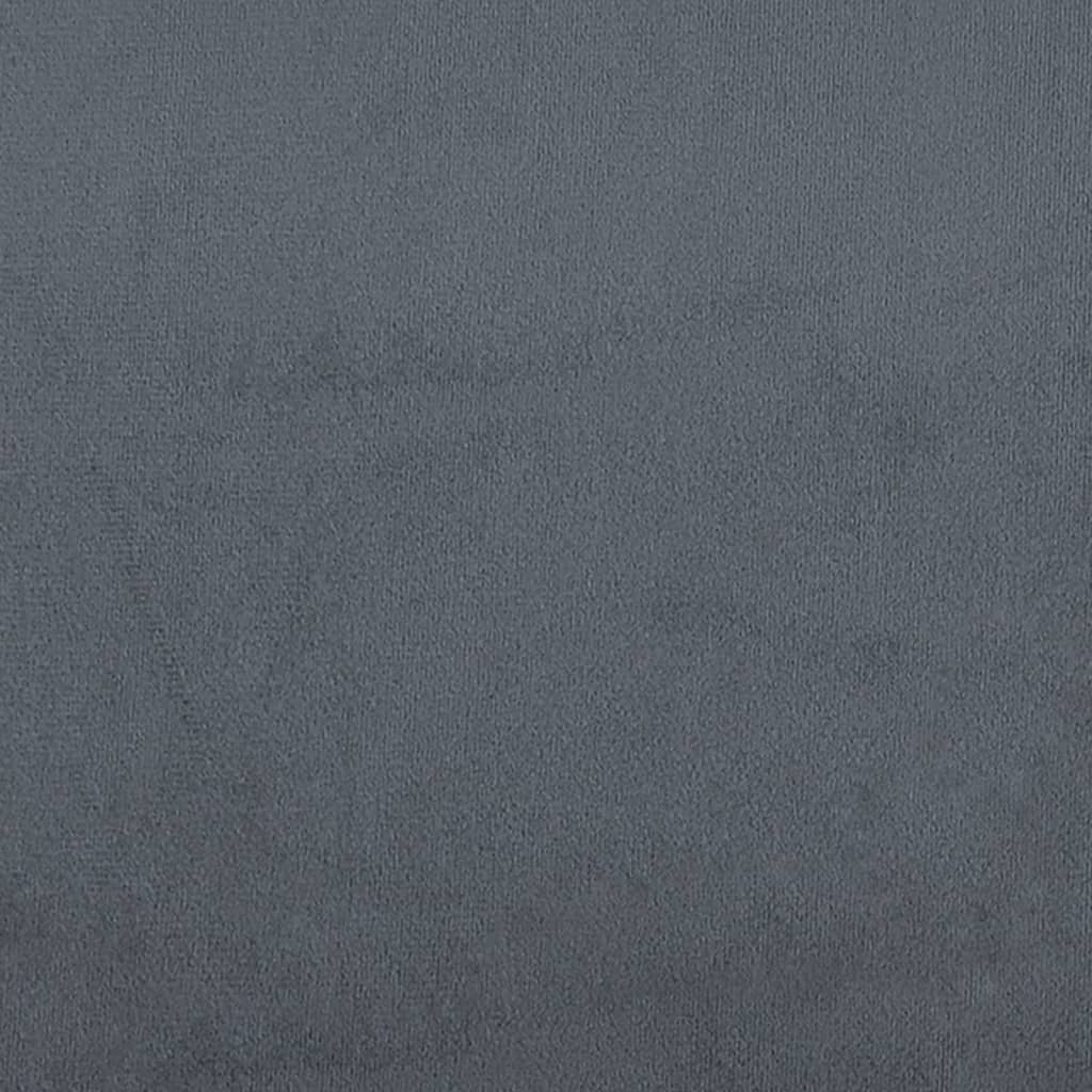 Charcoal gray upholstered headboard with vertical channel tufting