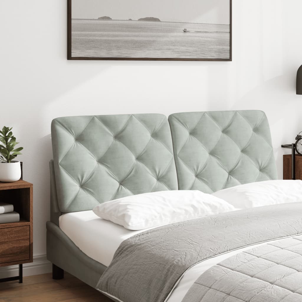 Soft grey tufted headboard panels