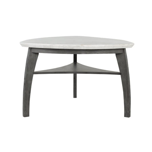 Triangle Bar Table with grey finish and steel arched legs, seating 4