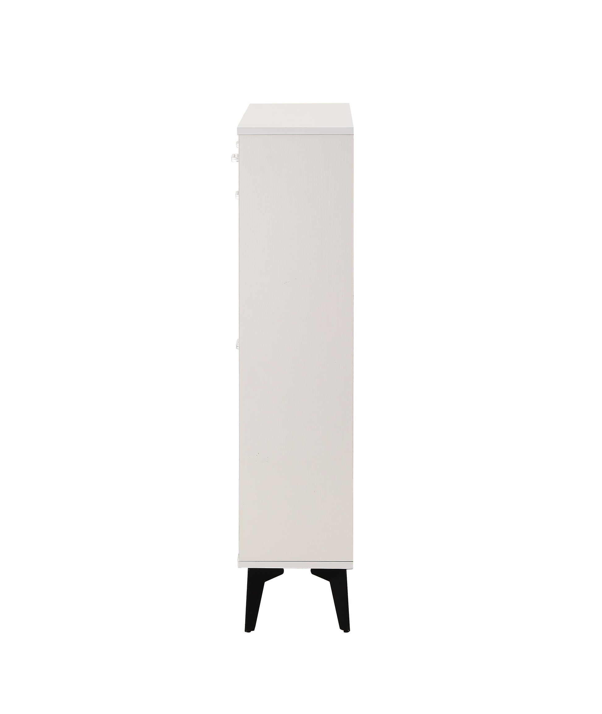 Tall white dresser with clear knobs
