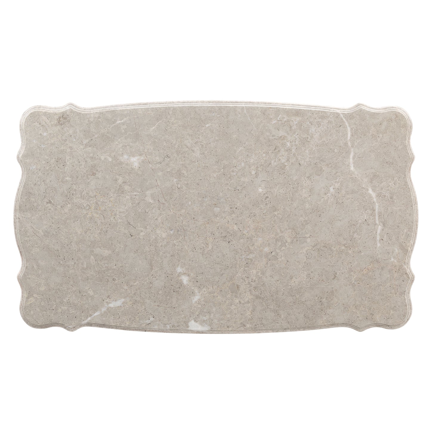 Elegant grey marble serving platter with decorative edge