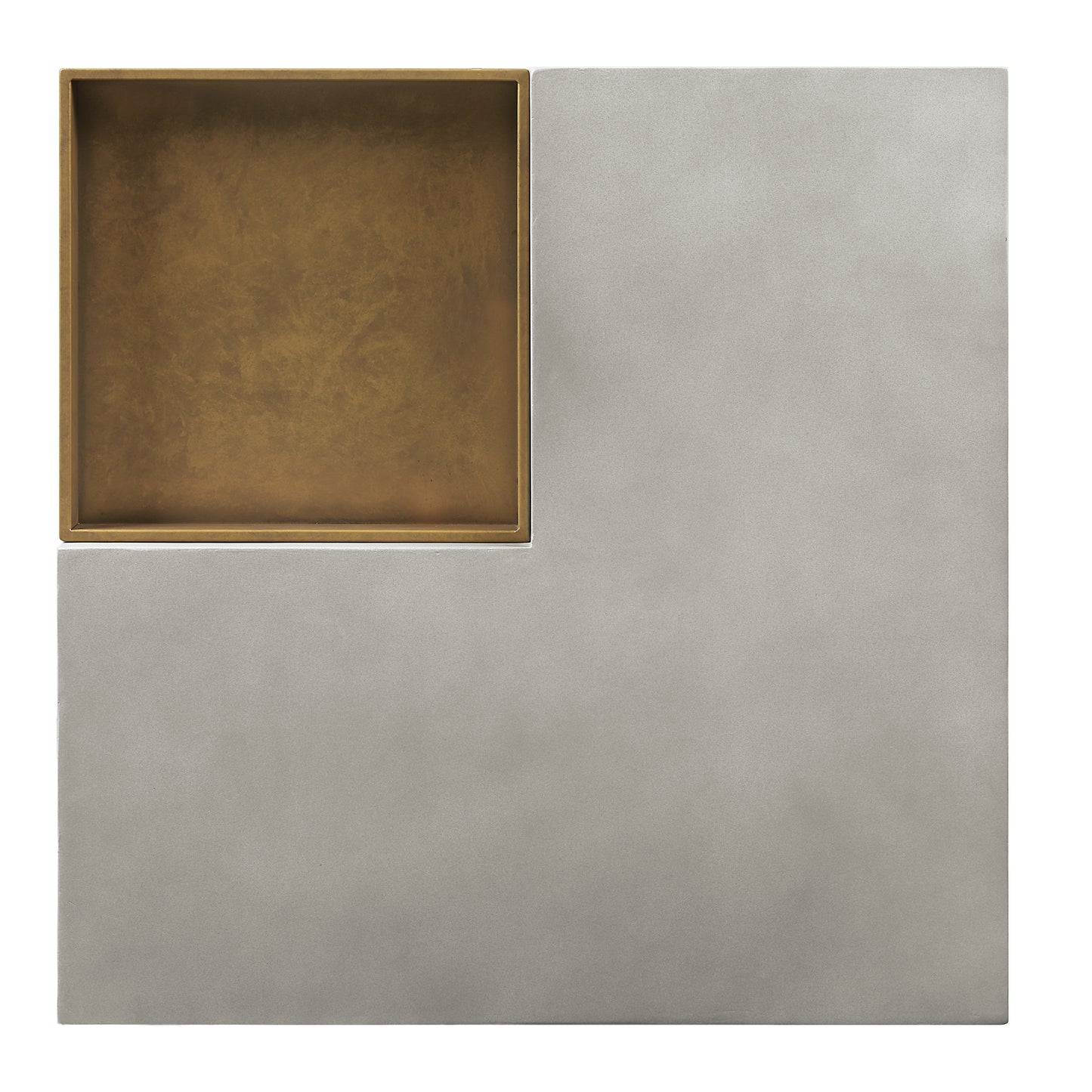 Modern concrete tray with brass insert