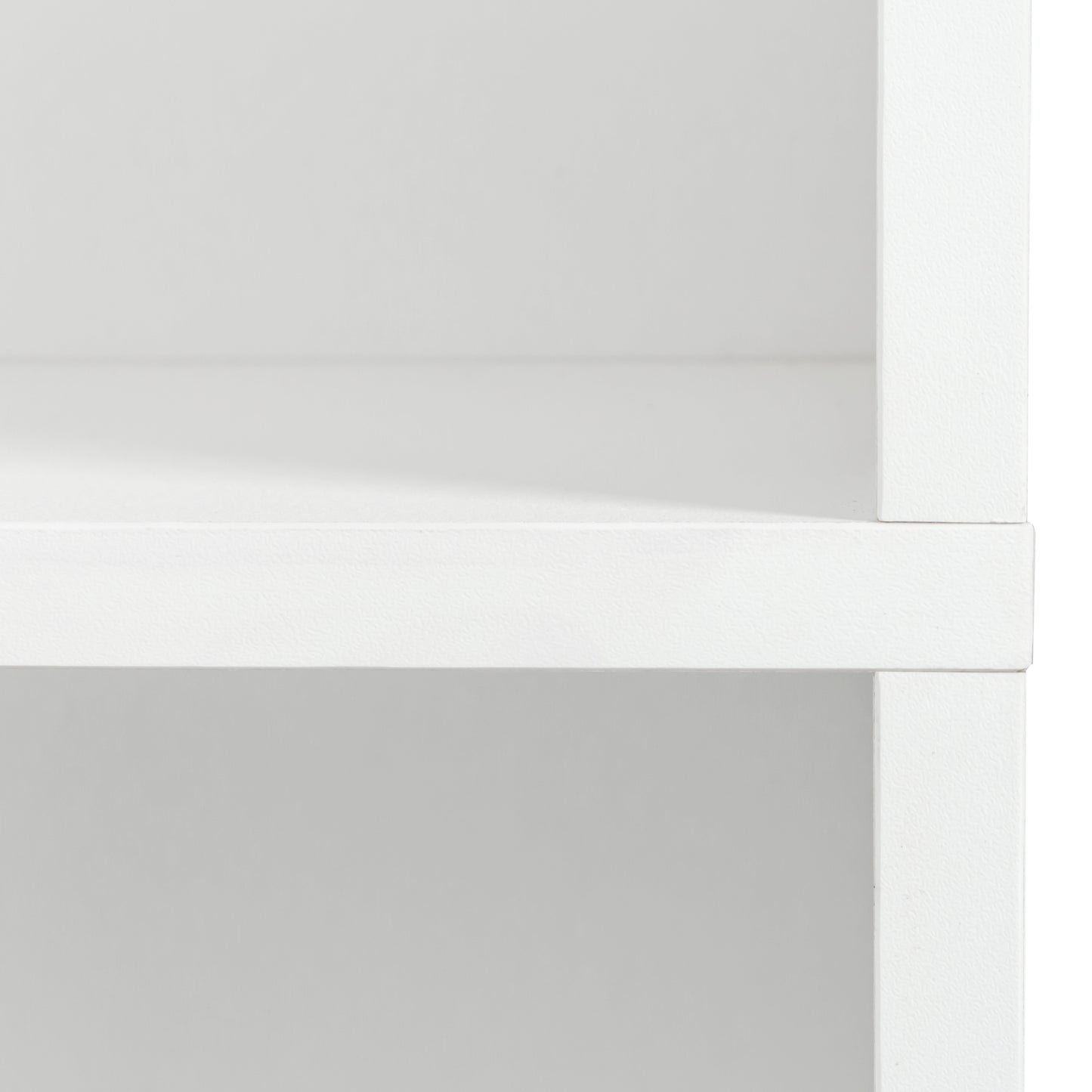 Closeup of a white shelf with textured detail