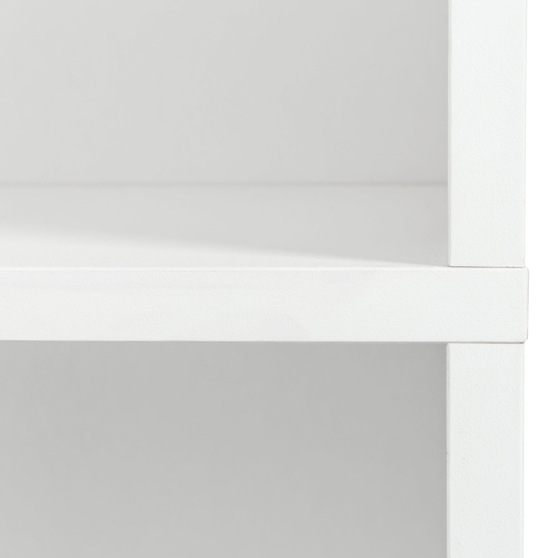 Closeup of a white shelf with textured detail